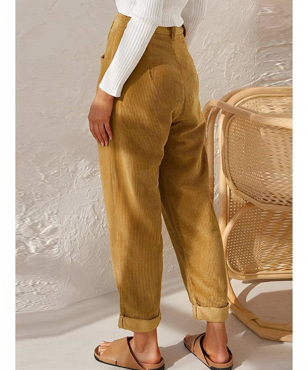Amaya | Stylée Velours Côtelé Pantalon Pour Femmes