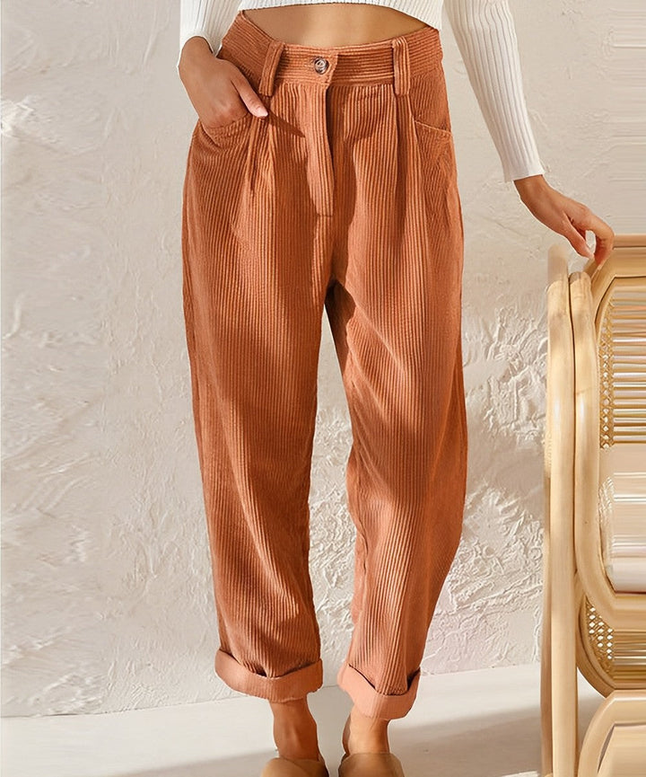 Amaya | Stylée Velours Côtelé Pantalon Pour Femmes